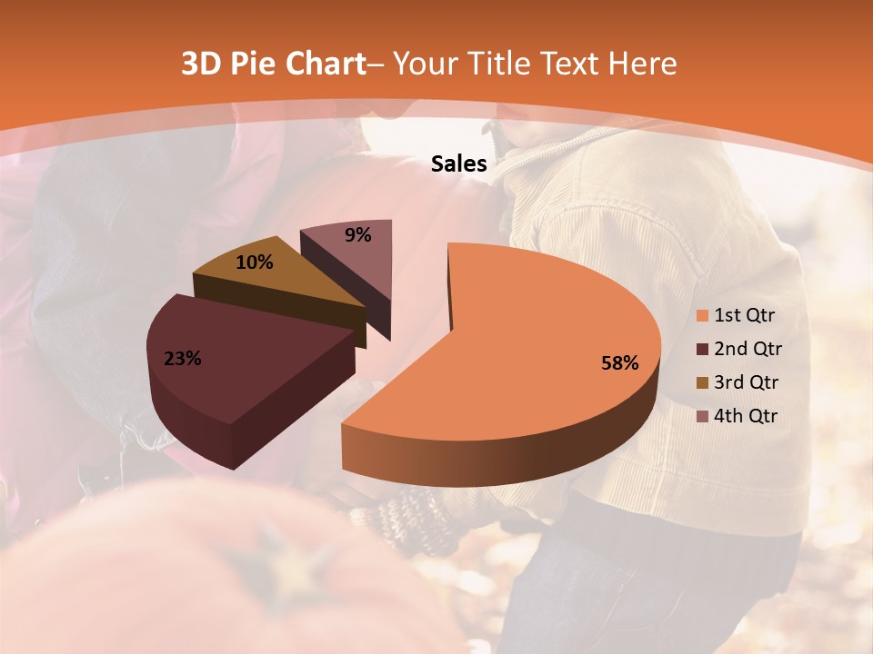 Two Children With Pumpkins Powerpoint Template PowerPoint Template