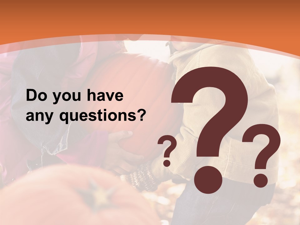 Two Children With Pumpkins Powerpoint Template PowerPoint Template