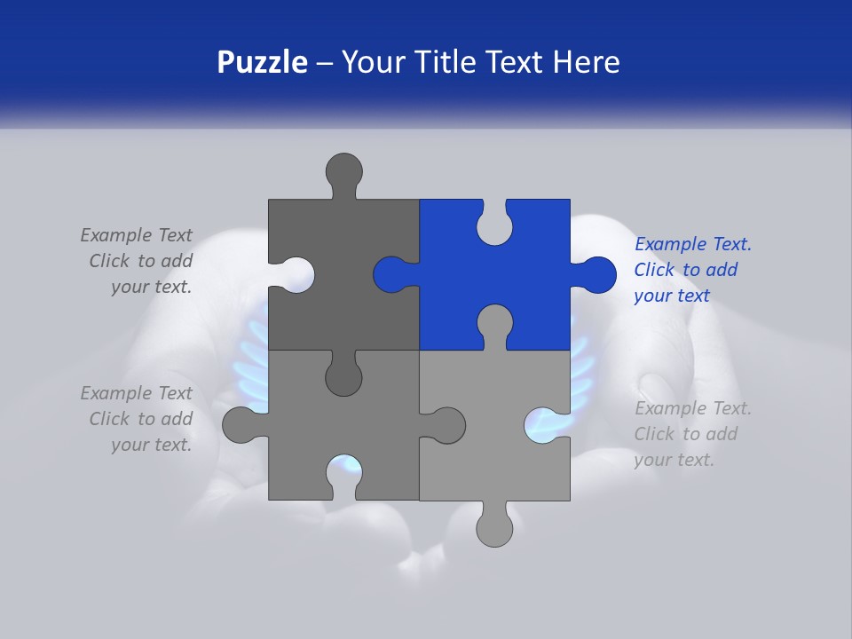 A Person Holding A Blue Flame In Their Hands PowerPoint Template