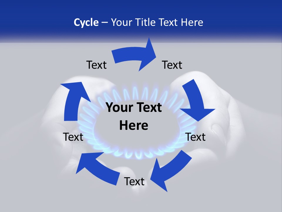 A Person Holding A Blue Flame In Their Hands PowerPoint Template