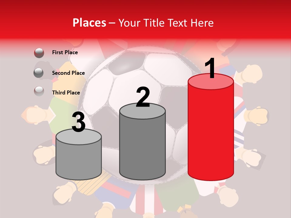 A Group Of People Standing Around A Soccer Ball PowerPoint Template