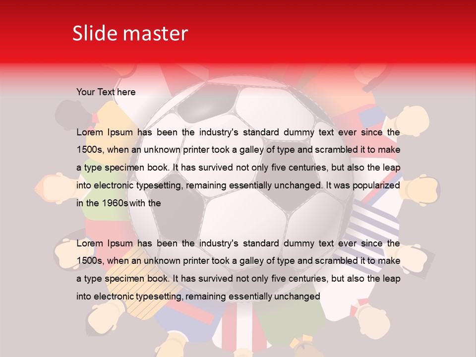 A Group Of People Standing Around A Soccer Ball PowerPoint Template