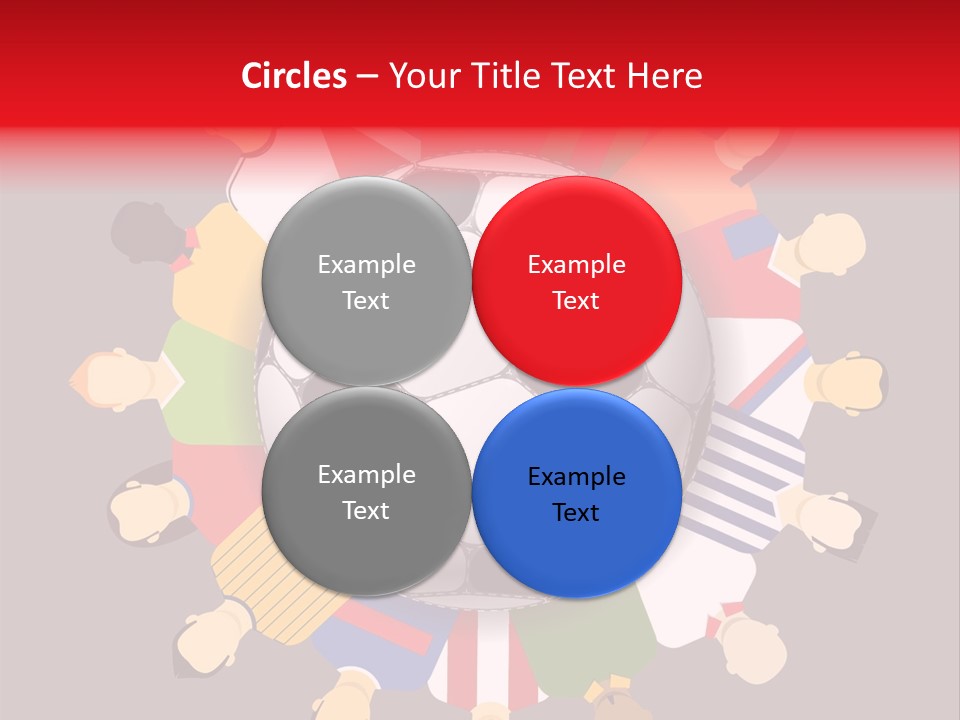 A Group Of People Standing Around A Soccer Ball PowerPoint Template