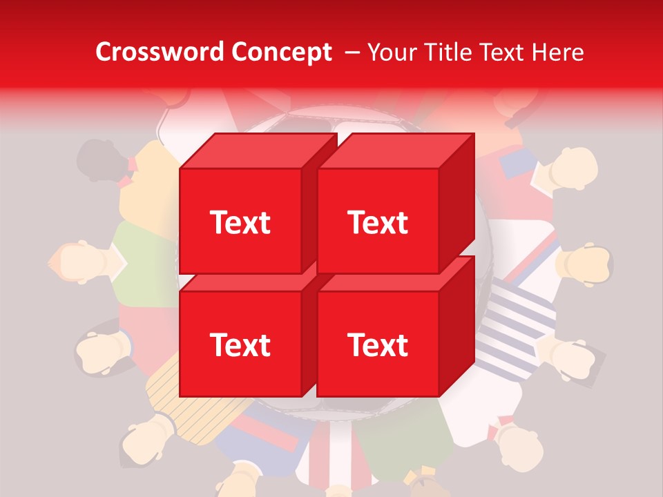 A Group Of People Standing Around A Soccer Ball PowerPoint Template