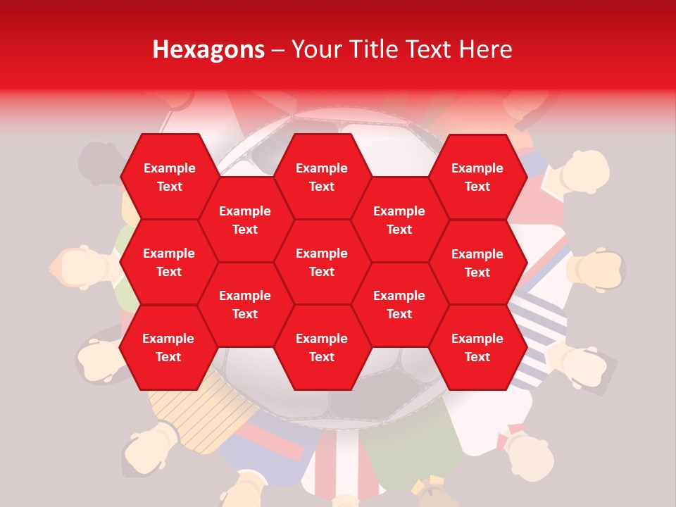 A Group Of People Standing Around A Soccer Ball PowerPoint Template