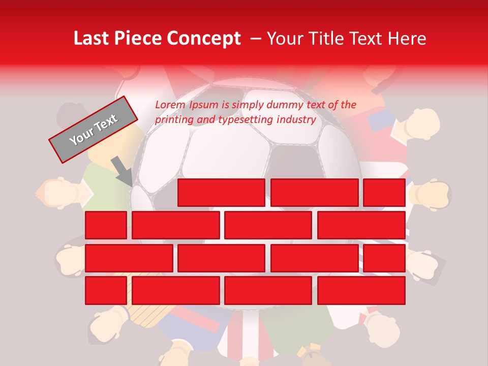 A Group Of People Standing Around A Soccer Ball PowerPoint Template