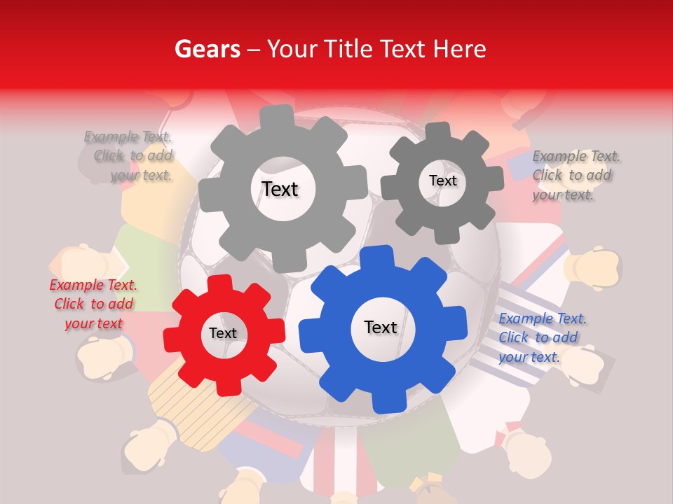 A Group Of People Standing Around A Soccer Ball PowerPoint Template