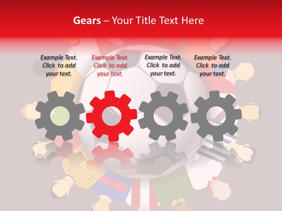 A Group Of People Standing Around A Soccer Ball PowerPoint Template