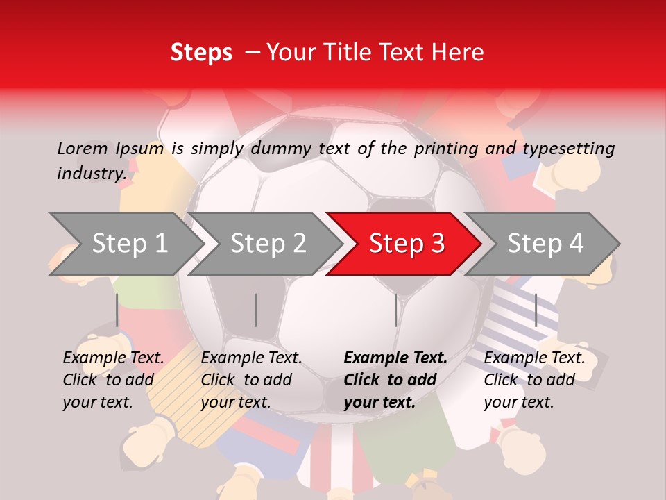 A Group Of People Standing Around A Soccer Ball PowerPoint Template