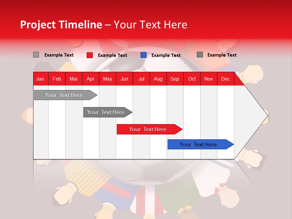 A Group Of People Standing Around A Soccer Ball PowerPoint Template