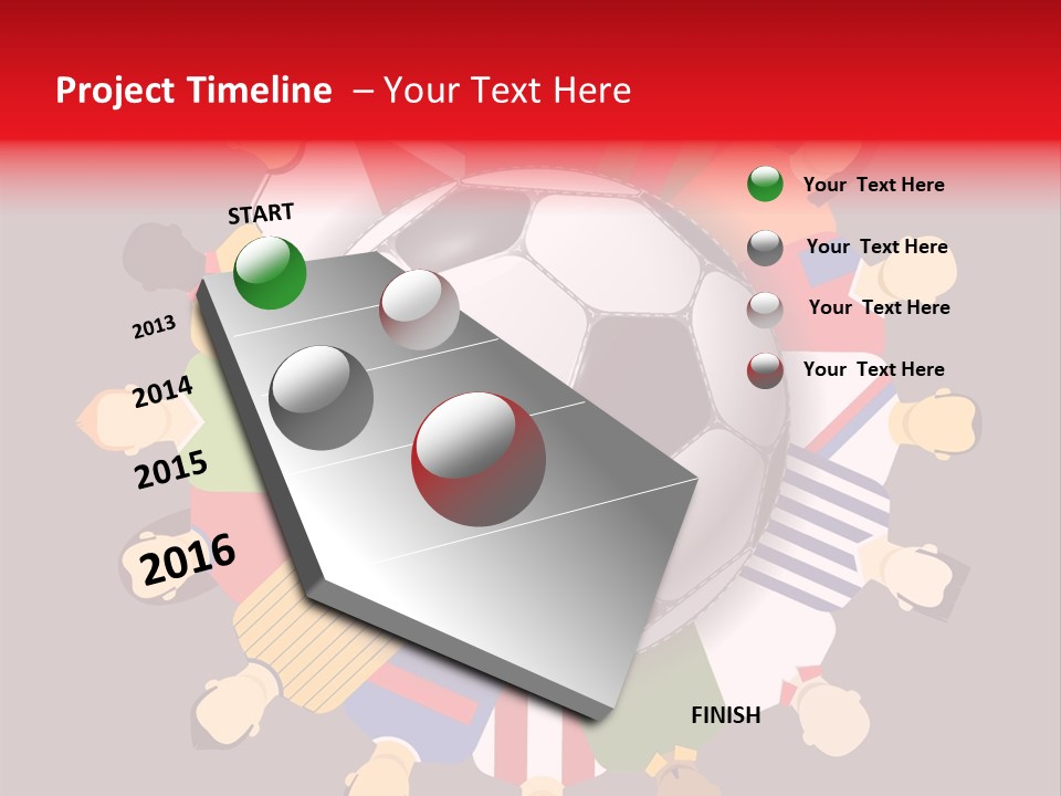 A Group Of People Standing Around A Soccer Ball PowerPoint Template