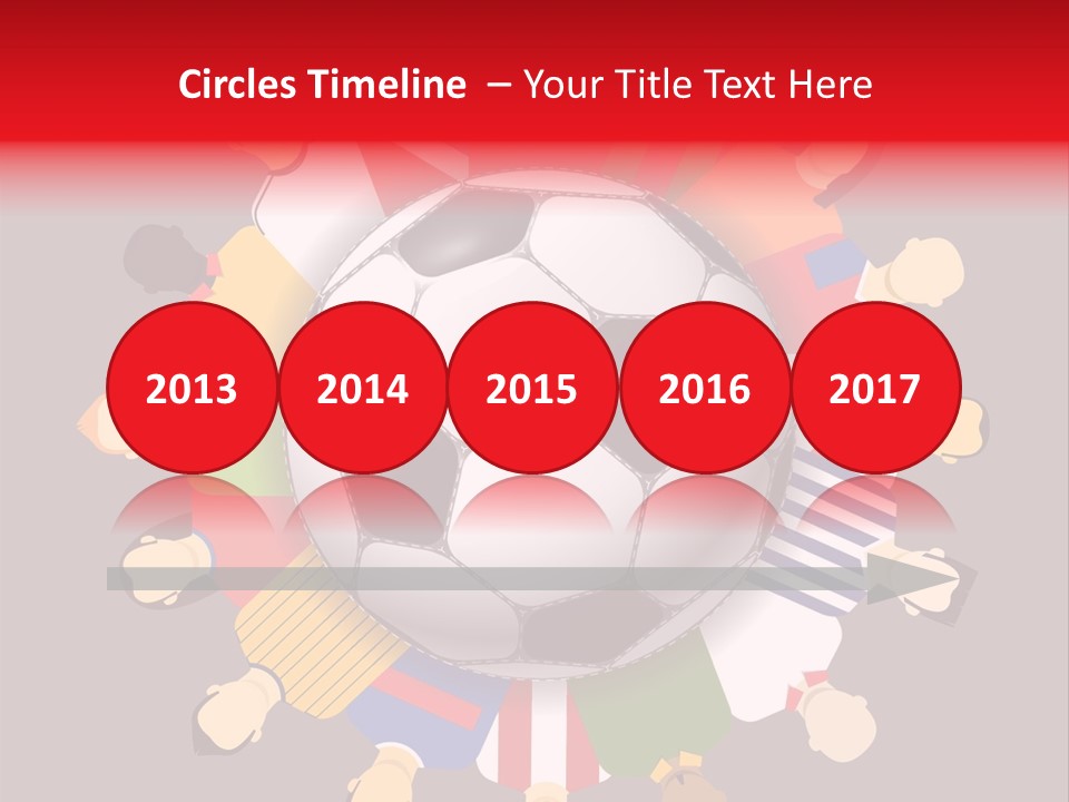 A Group Of People Standing Around A Soccer Ball PowerPoint Template