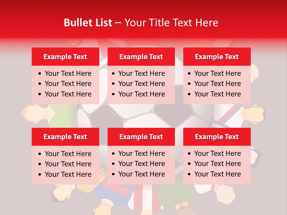 A Group Of People Standing Around A Soccer Ball PowerPoint Template