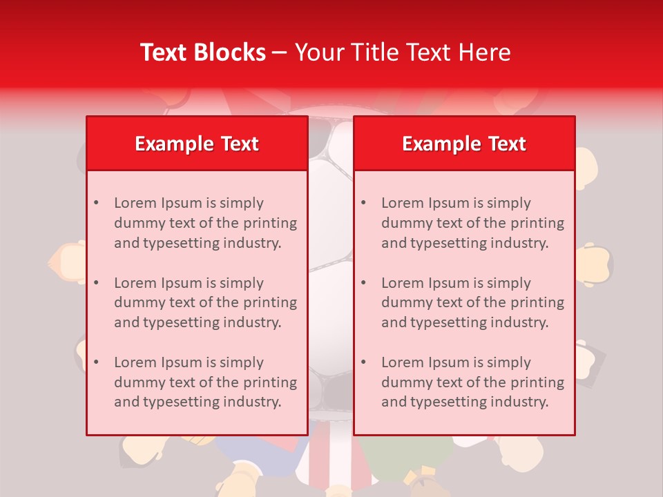 A Group Of People Standing Around A Soccer Ball PowerPoint Template