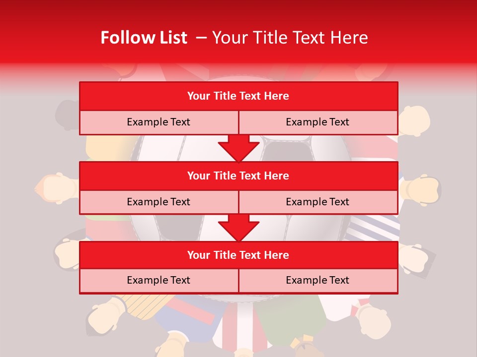 A Group Of People Standing Around A Soccer Ball PowerPoint Template