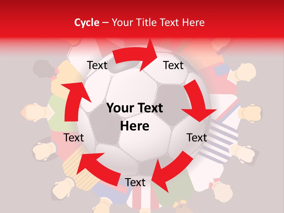 A Group Of People Standing Around A Soccer Ball PowerPoint Template