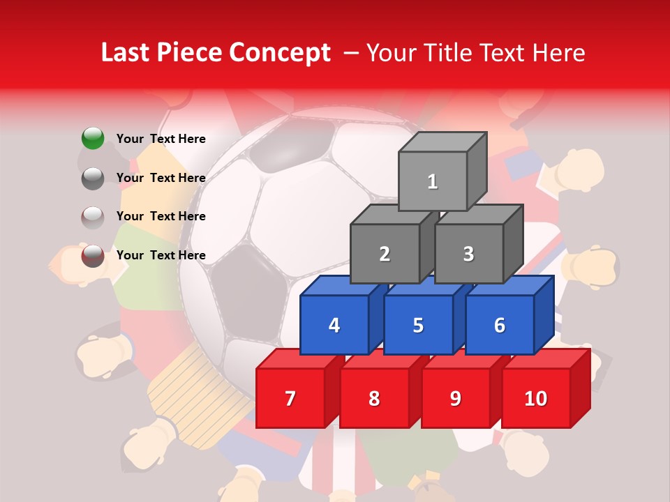 A Group Of People Standing Around A Soccer Ball PowerPoint Template