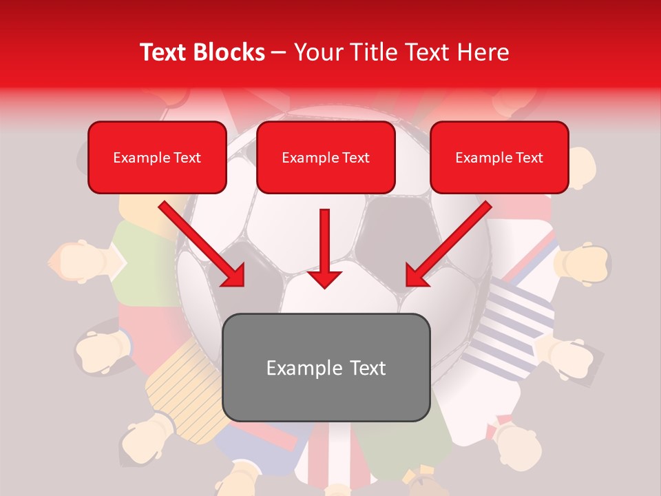 A Group Of People Standing Around A Soccer Ball PowerPoint Template