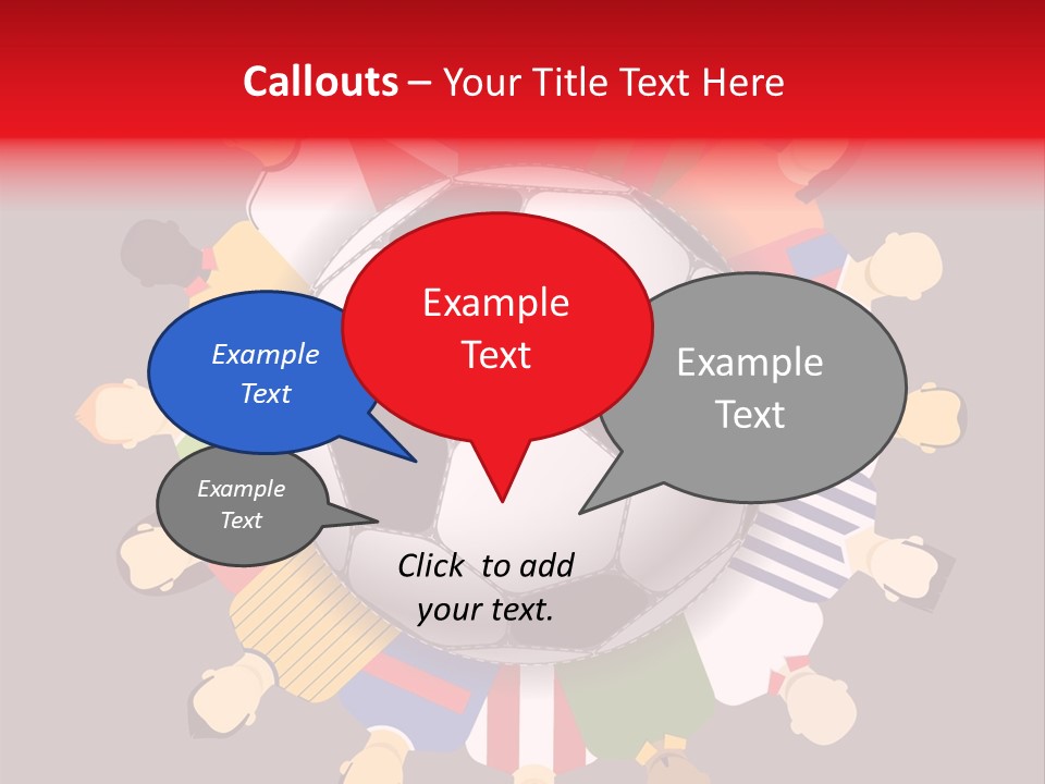 A Group Of People Standing Around A Soccer Ball PowerPoint Template