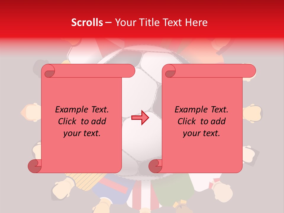 A Group Of People Standing Around A Soccer Ball PowerPoint Template
