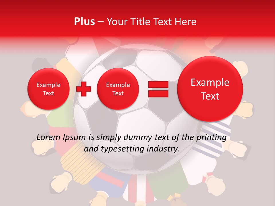 A Group Of People Standing Around A Soccer Ball PowerPoint Template