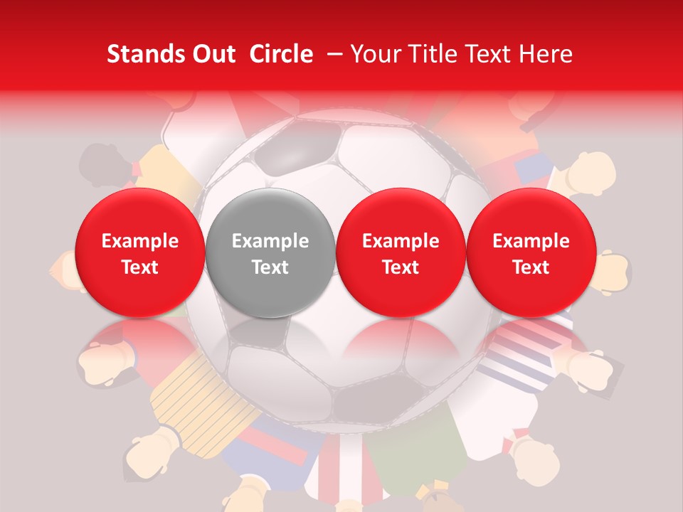 A Group Of People Standing Around A Soccer Ball PowerPoint Template
