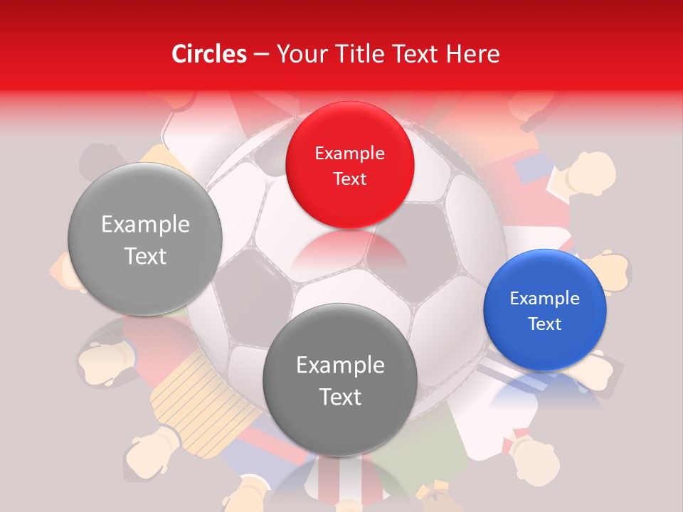 A Group Of People Standing Around A Soccer Ball PowerPoint Template