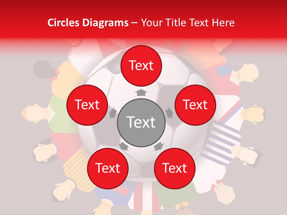 A Group Of People Standing Around A Soccer Ball PowerPoint Template