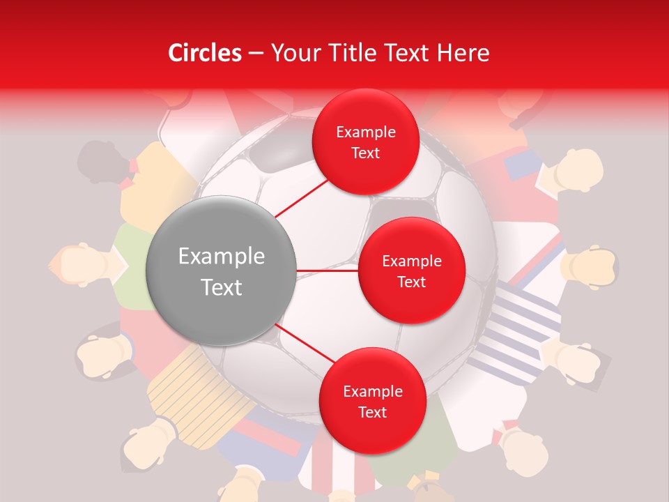 A Group Of People Standing Around A Soccer Ball PowerPoint Template