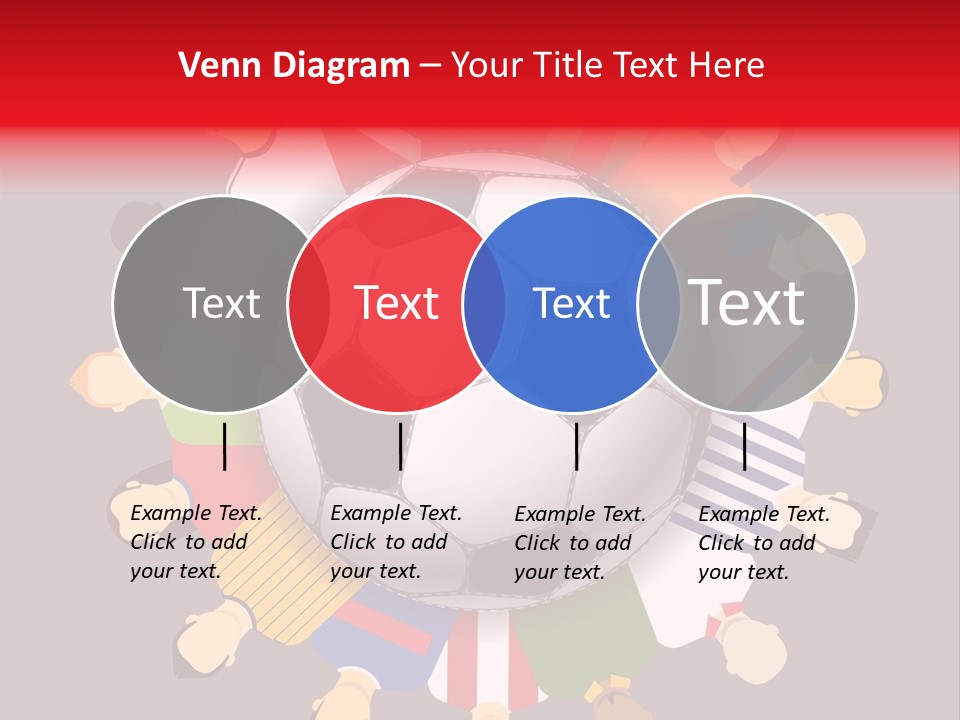 A Group Of People Standing Around A Soccer Ball PowerPoint Template
