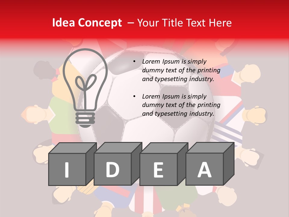 A Group Of People Standing Around A Soccer Ball PowerPoint Template