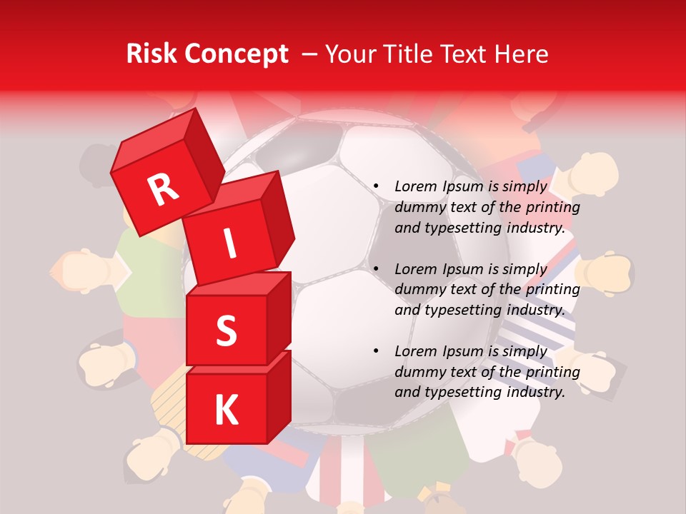 A Group Of People Standing Around A Soccer Ball PowerPoint Template