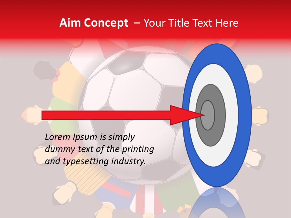 A Group Of People Standing Around A Soccer Ball PowerPoint Template