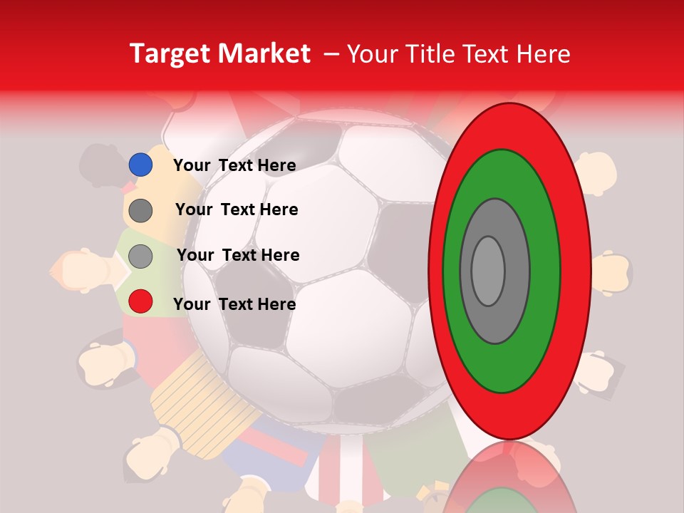 A Group Of People Standing Around A Soccer Ball PowerPoint Template