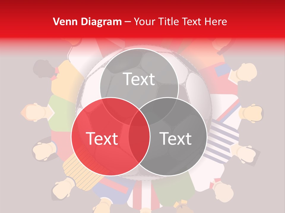 A Group Of People Standing Around A Soccer Ball PowerPoint Template