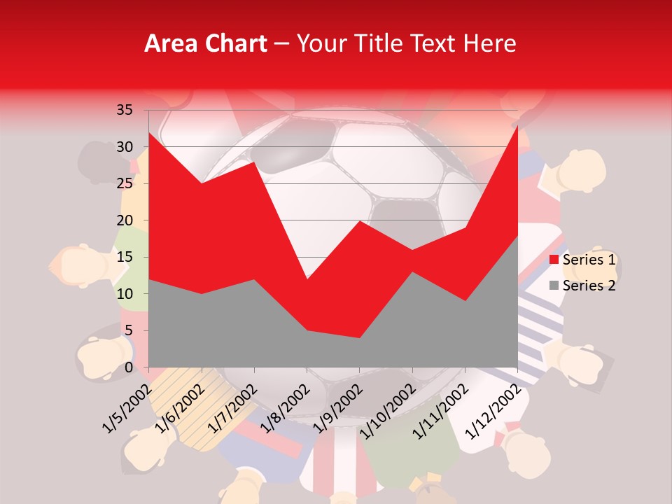 A Group Of People Standing Around A Soccer Ball PowerPoint Template
