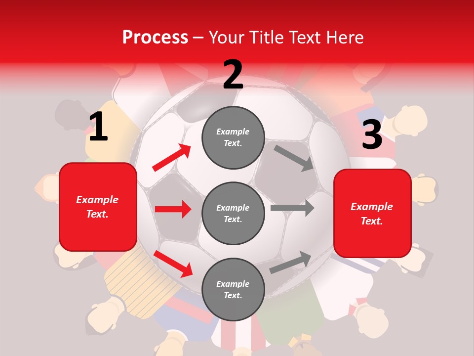 A Group Of People Standing Around A Soccer Ball PowerPoint Template