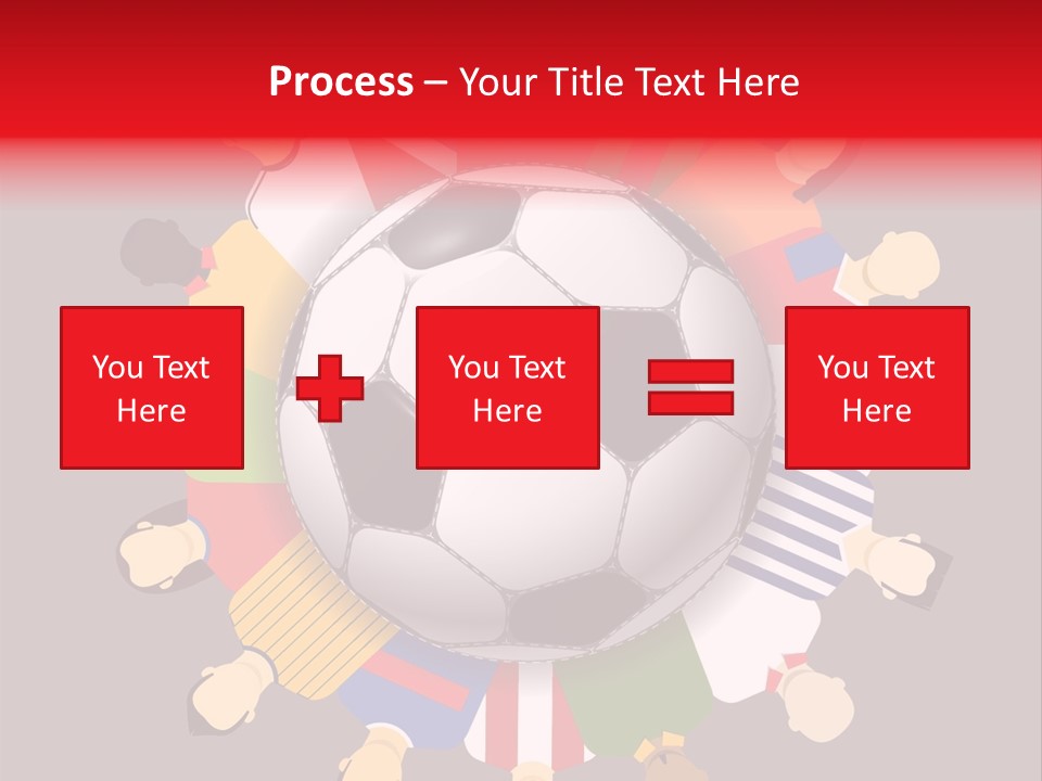 A Group Of People Standing Around A Soccer Ball PowerPoint Template