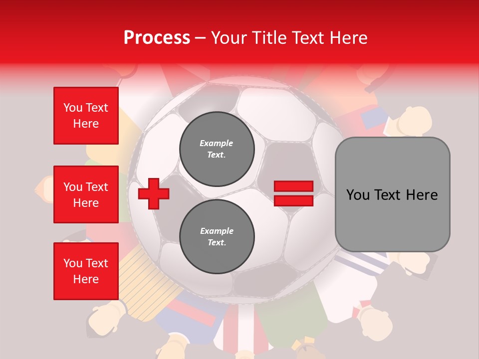 A Group Of People Standing Around A Soccer Ball PowerPoint Template