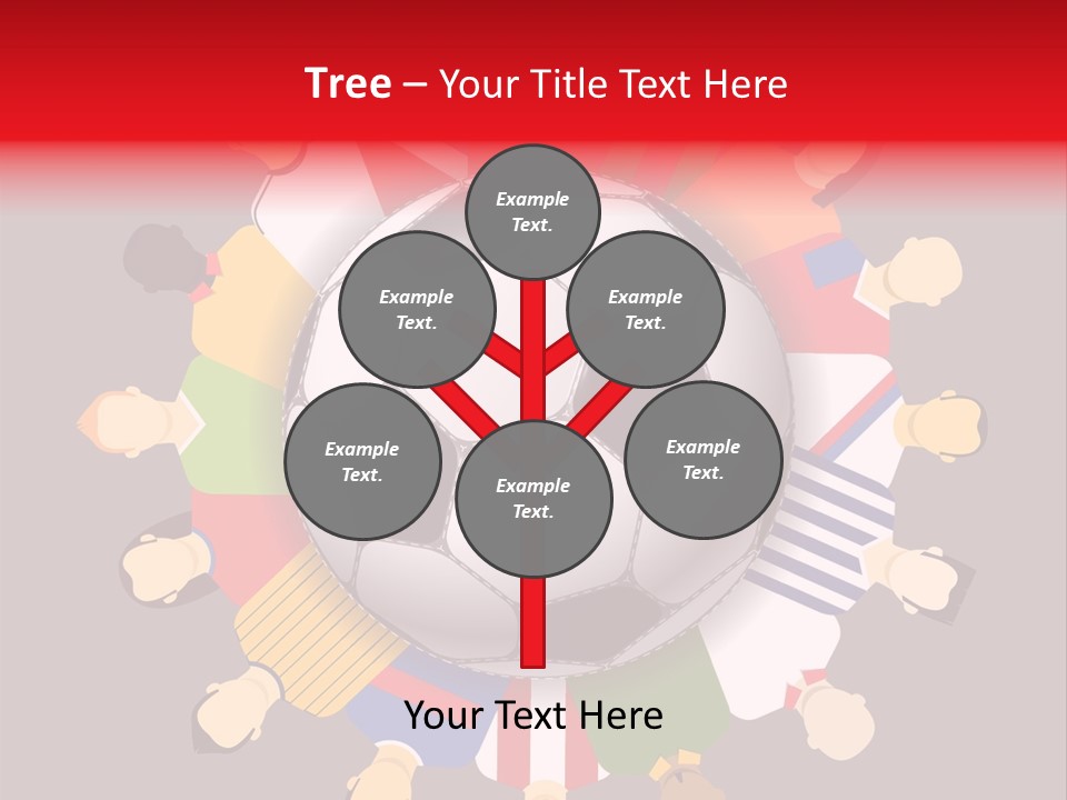 A Group Of People Standing Around A Soccer Ball PowerPoint Template