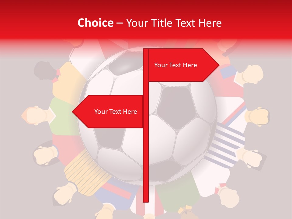A Group Of People Standing Around A Soccer Ball PowerPoint Template