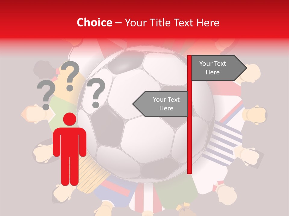 A Group Of People Standing Around A Soccer Ball PowerPoint Template