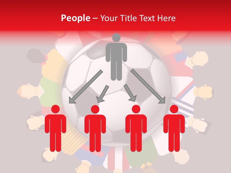 A Group Of People Standing Around A Soccer Ball PowerPoint Template