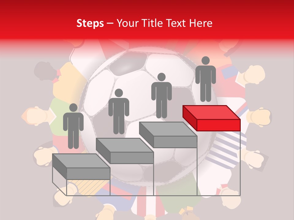 A Group Of People Standing Around A Soccer Ball PowerPoint Template