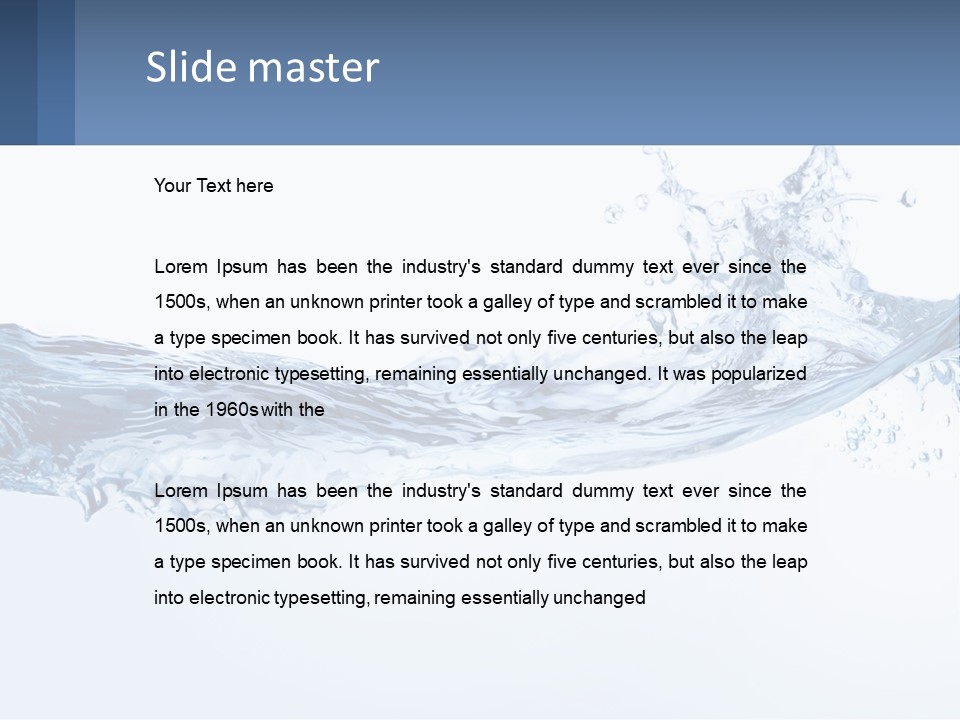 A Blue Water Powerpoint Presentation Is Shown PowerPoint Template