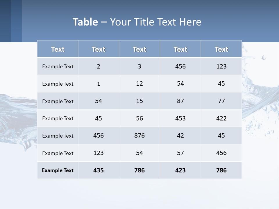 A Blue Water Powerpoint Presentation Is Shown PowerPoint Template