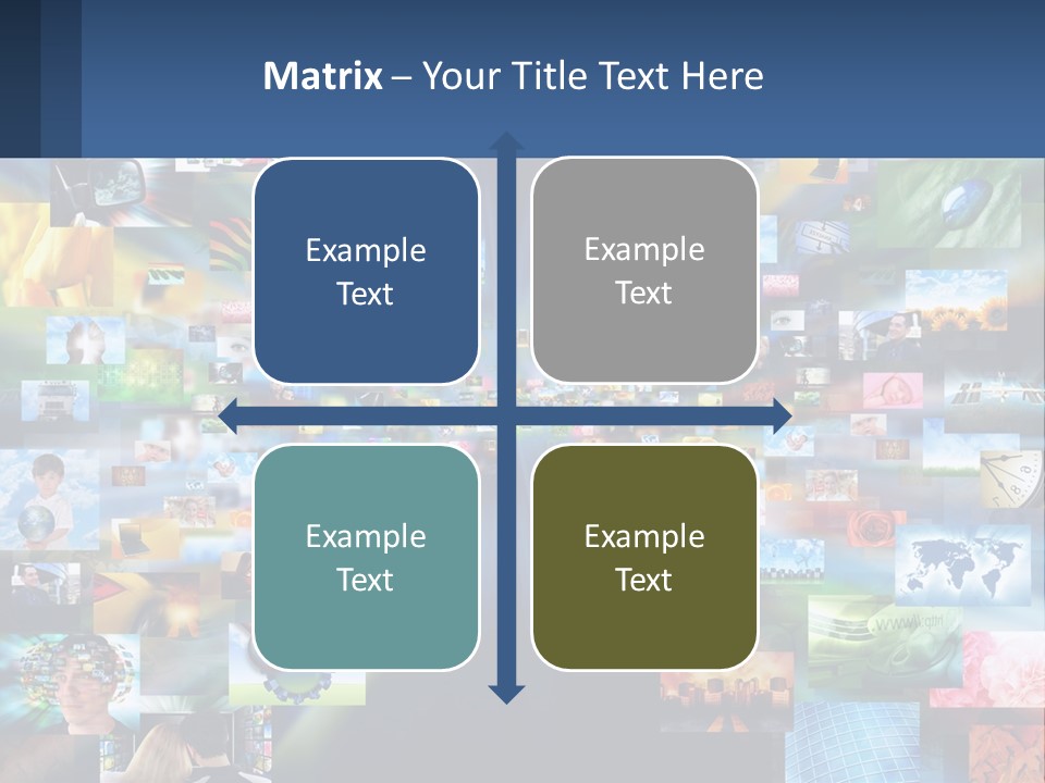 A Collage Of Pictures With A Blue Background PowerPoint Template