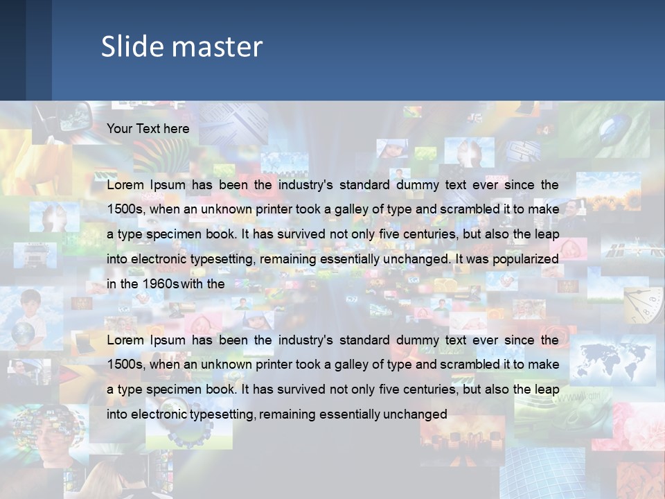 A Collage Of Pictures With A Blue Background PowerPoint Template