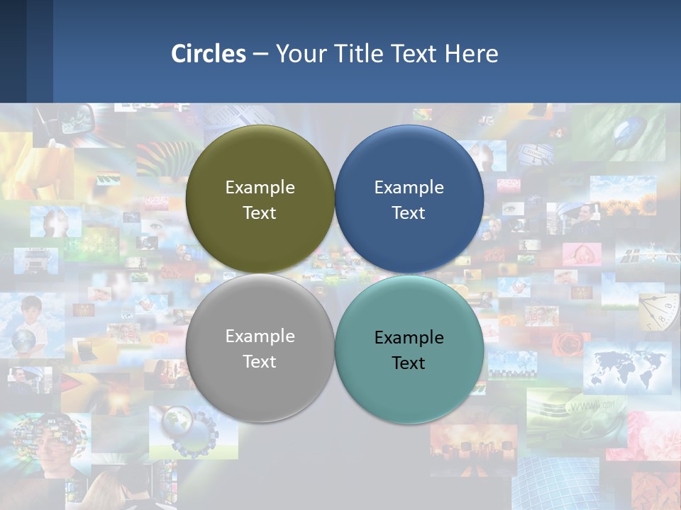 A Collage Of Pictures With A Blue Background PowerPoint Template