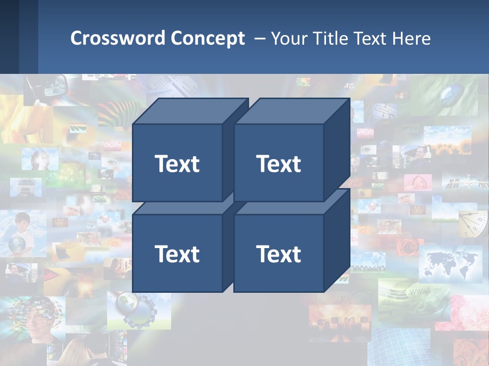 A Collage Of Pictures With A Blue Background PowerPoint Template